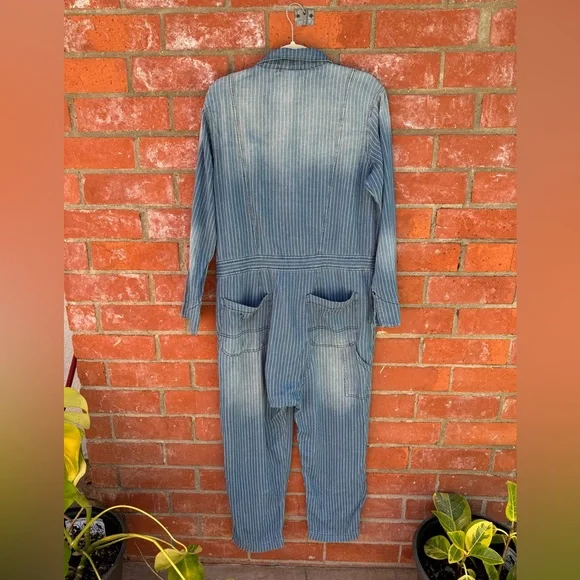 Sandrine Rose x Free People indigo striped jumpsuit - Picture 2 of 7